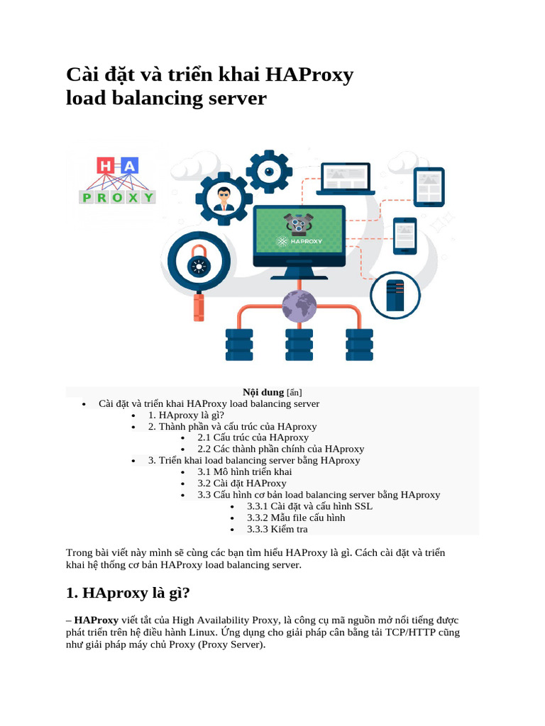 Linux2 - 03.1 - Cài đặt và triển khai HAProxy load balancing server | PDF