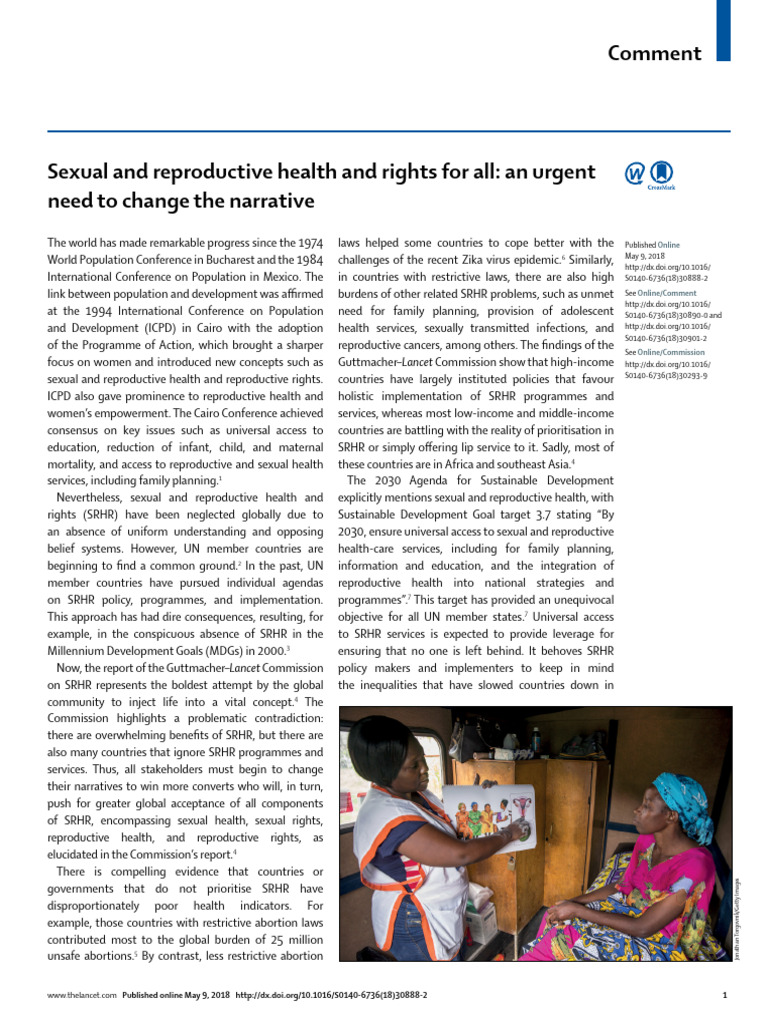 Sexual and Reproductive Health and Rights For All An Urgent Need To ...