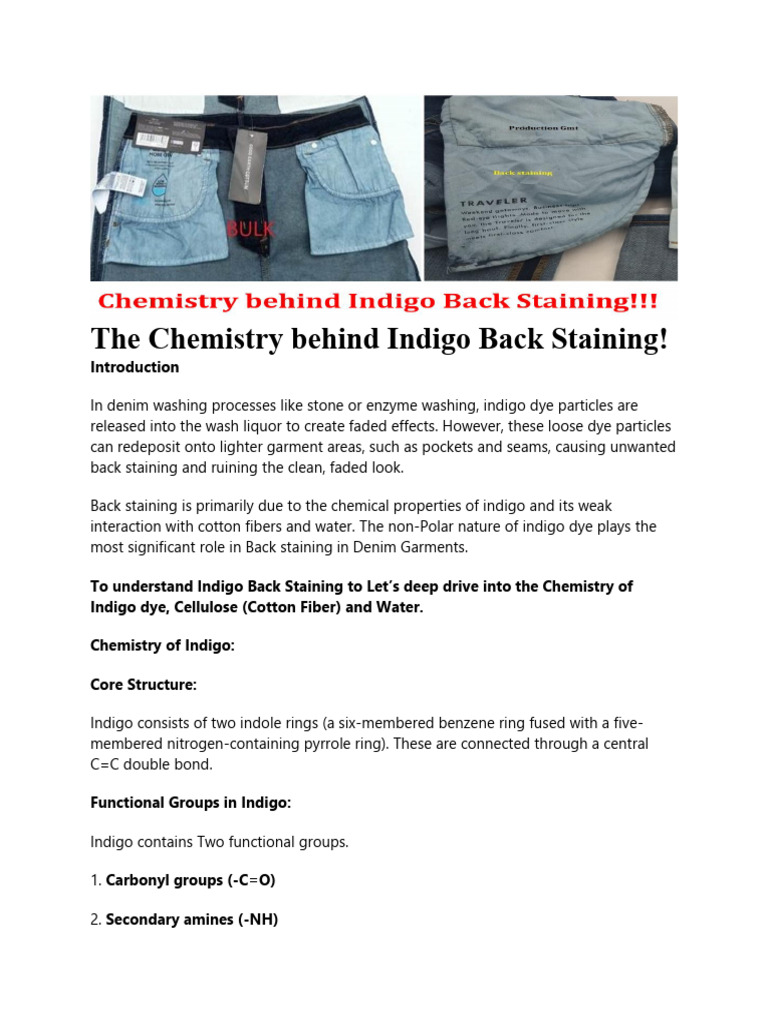 The Chemistry Behind Indigo Back Staining | PDF | Chemical Polarity ...