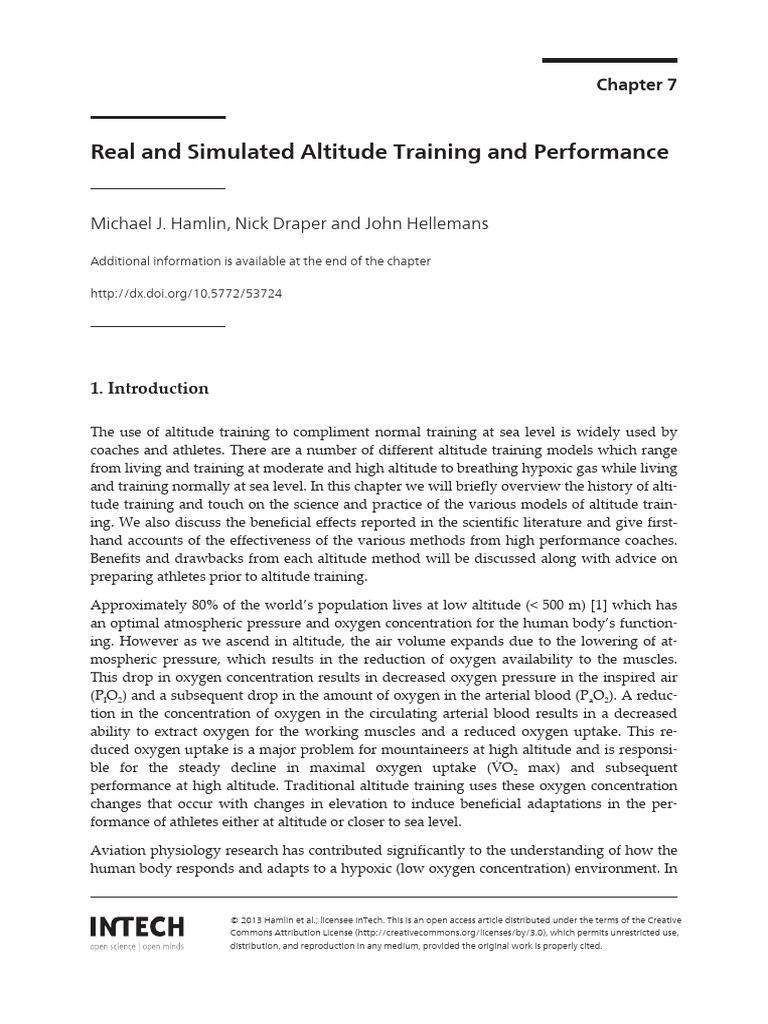 Altitude Training: Science & Benefits | PDF | Determinants Of Health ...