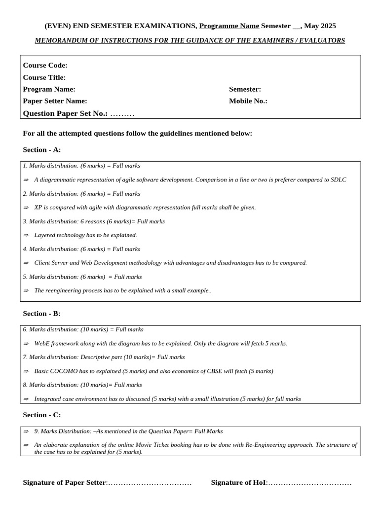 MOI Format Guidelines for Examiners | PDF
