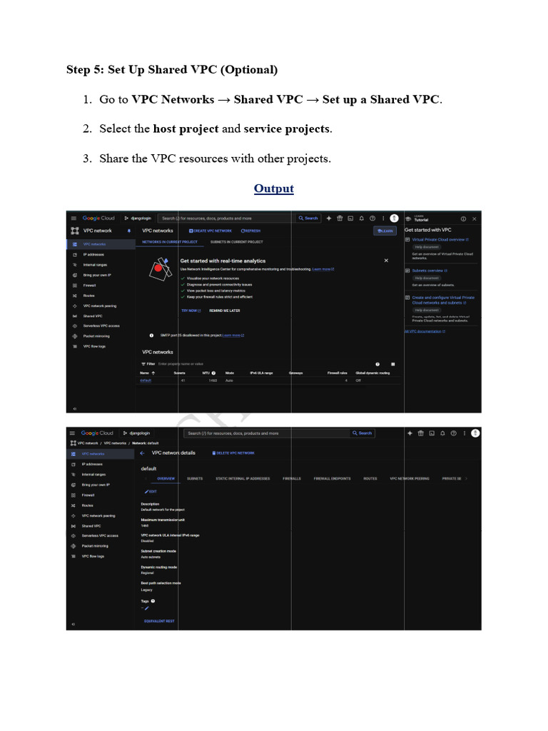 Shared VPC Setup Guide for Cloud Lab | PDF