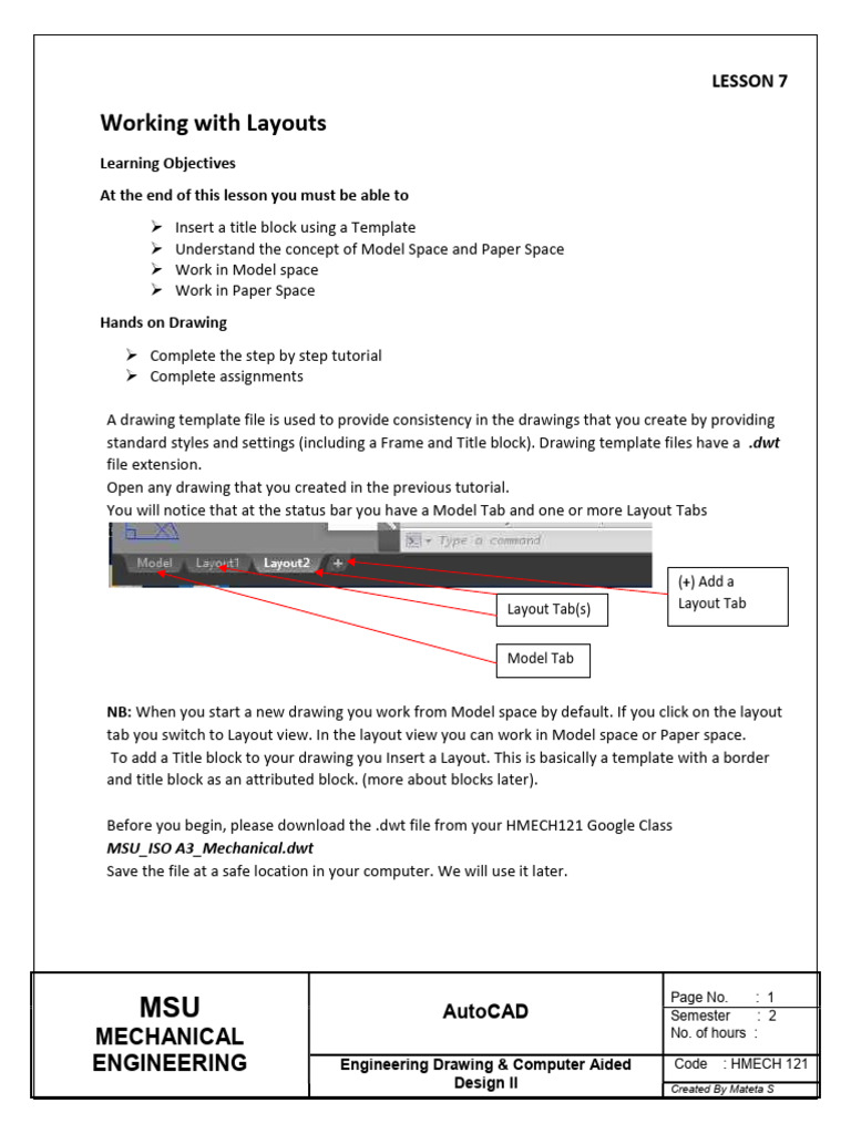 AutoCAD Layouts Tutorial for Engineers | PDF | Page Layout | Auto Cad