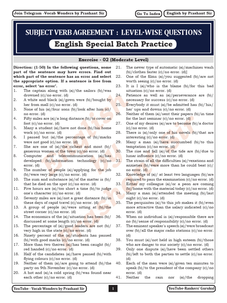 English Grammar Error Correction Exercises | PDF | Plural | Grammatical ...