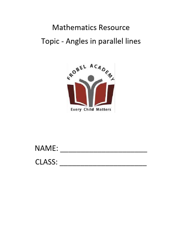 Angles in Parallel Lines Worksheet | PDF