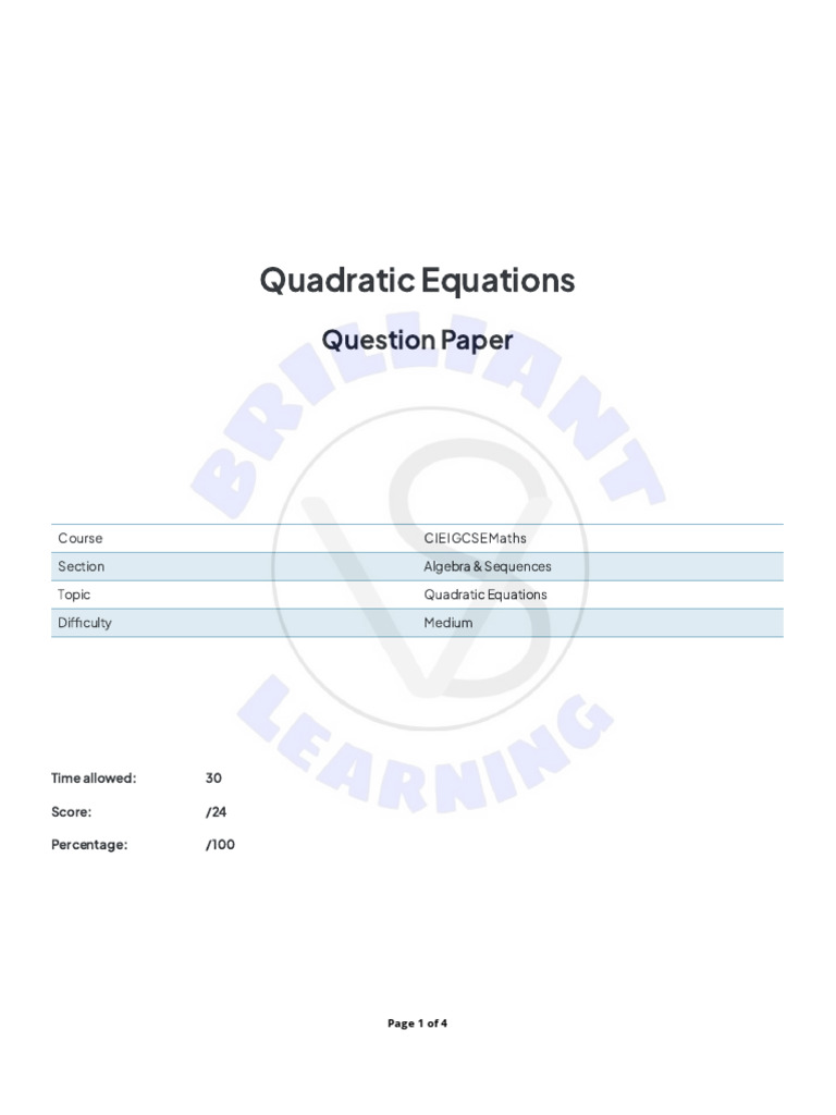Quadratic Equations Medium | PDF | Quadratic Equation | Equations