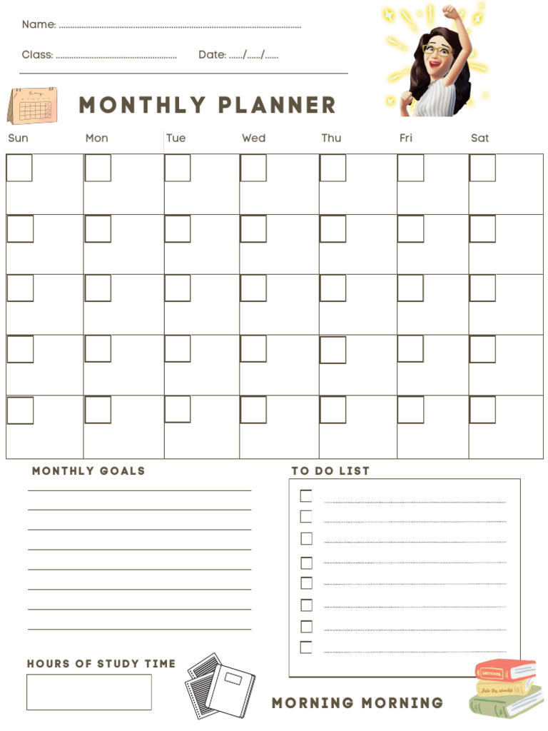 Cópia de Monthly Planner PDF | PDF
