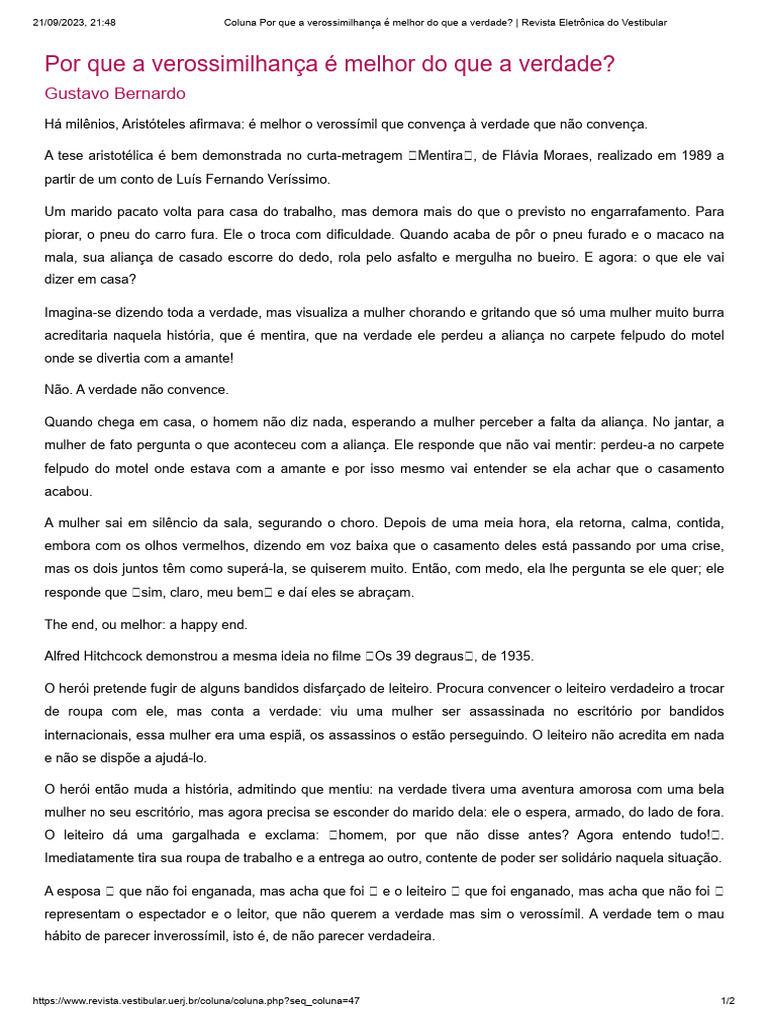 Verossimilhança: A Verdade Convincente | PDF | Verdade | Realidade