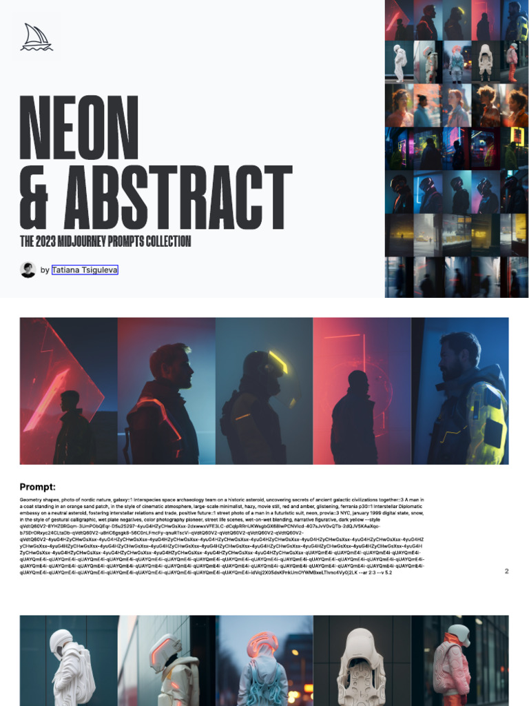 The 2023 Midjourney Prompts Collection Neon & Abstract by Ciguleva ...