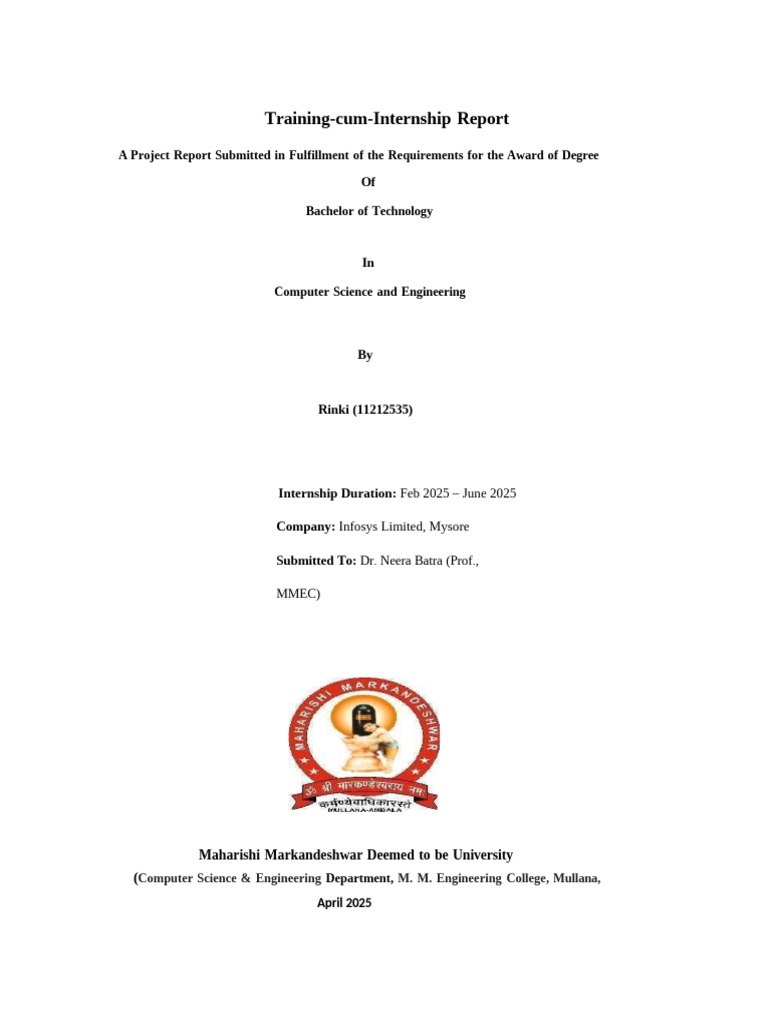 Infosys Internship Report: Java Full Stack | PDF | Object Oriented ...