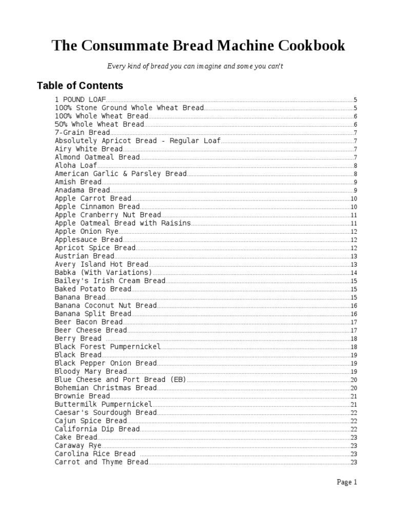 Ultimate Bread Machine Recipes Guide Pdf Teaspoon Breads