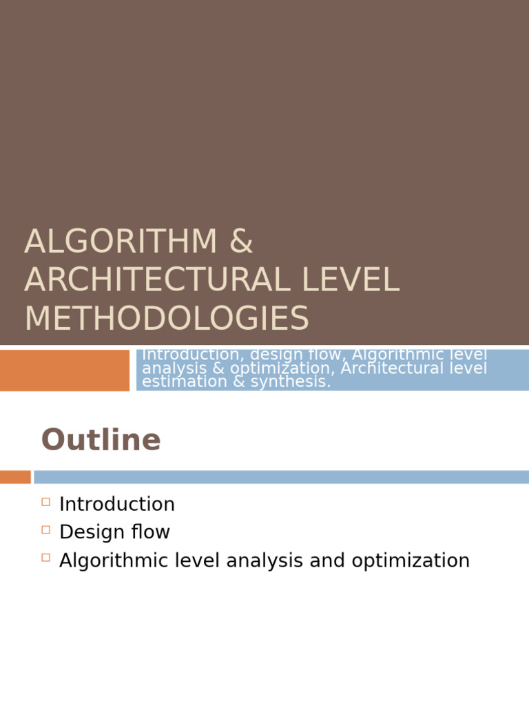 8.algorithm & Architectural Level Methodologies | PDF | Computer ...