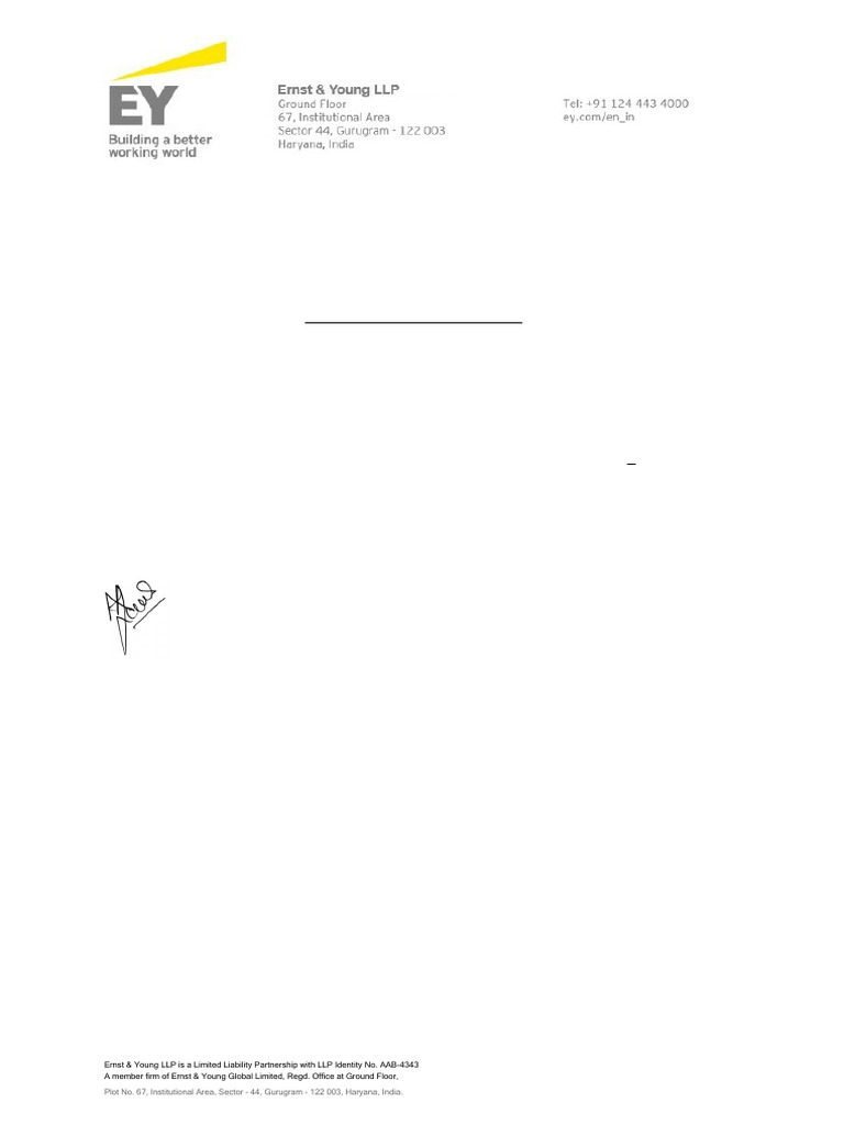 EY Experience Certificate for Dipti Choudhury | PDF