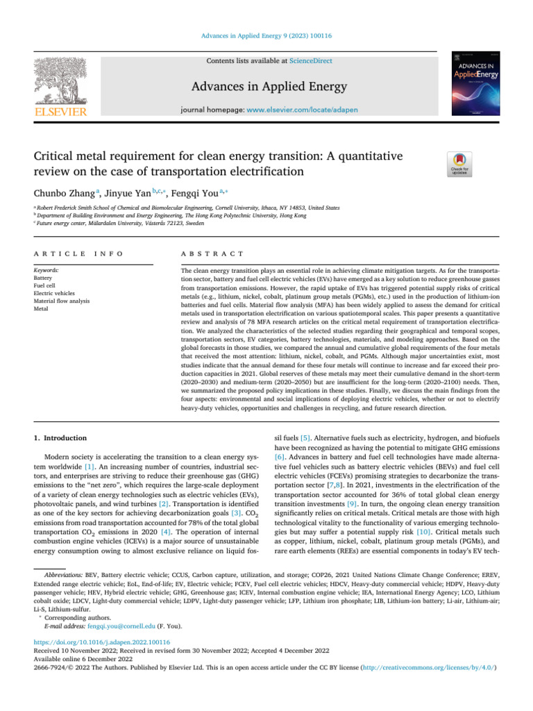 15 Critical Metal Requirement For Clean Energy Transition A ...