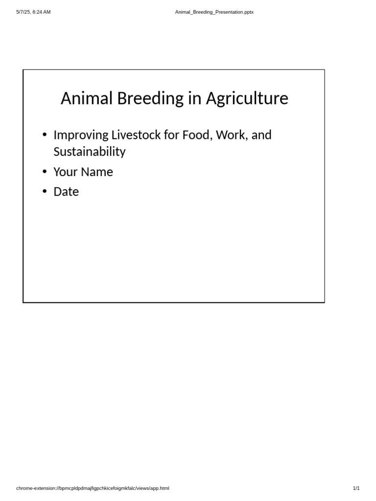 Animal Breeding Presentation | PDF