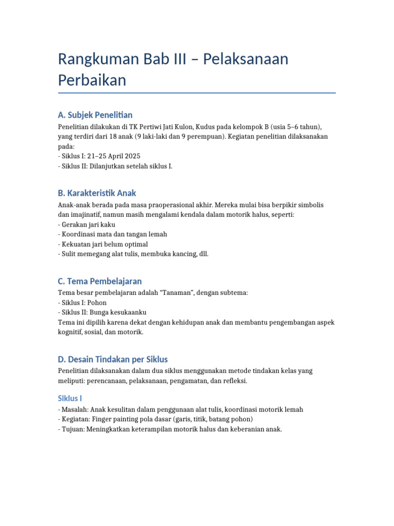Rangkuman_Bab_III_Pelaksanaan_Perbaikan | PDF