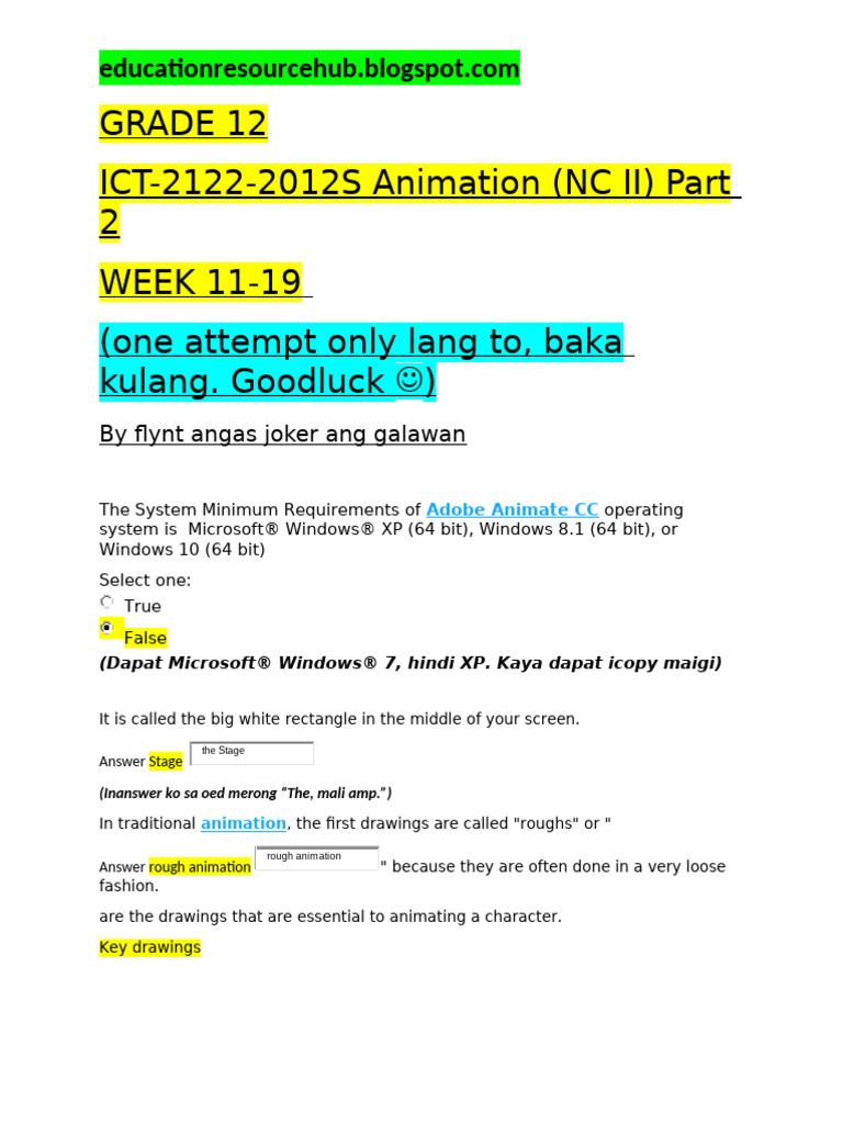2D Animation Basics and Techniques | PDF