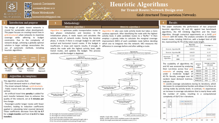 Heuristic Algorithms for Transit Network Design | PDF | Algorithms ...