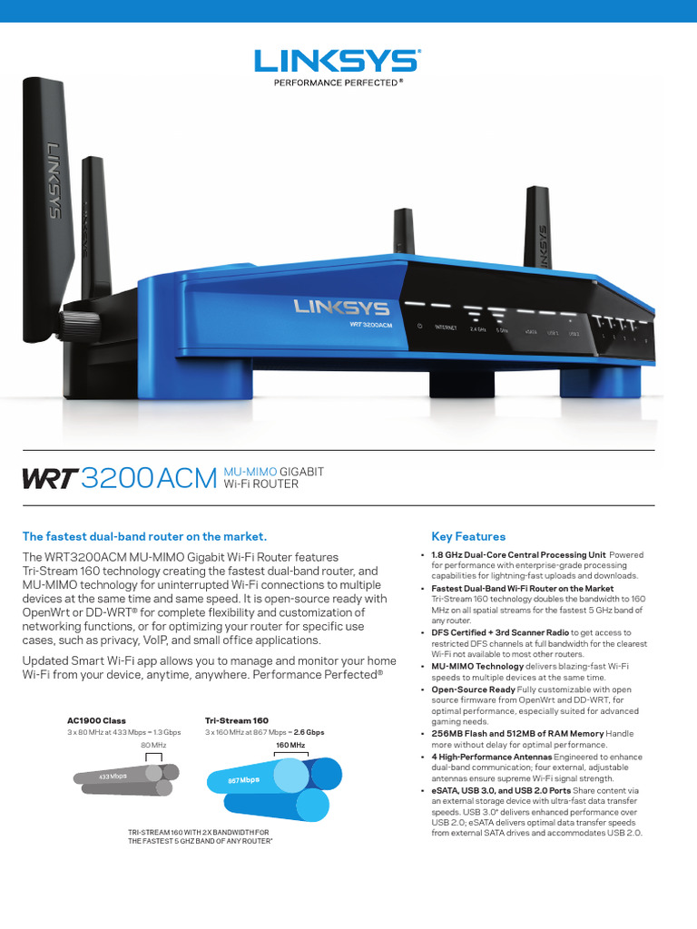 WRT3200ACM MU-MIMO Router Overview | PDF | Wi Fi | Usb