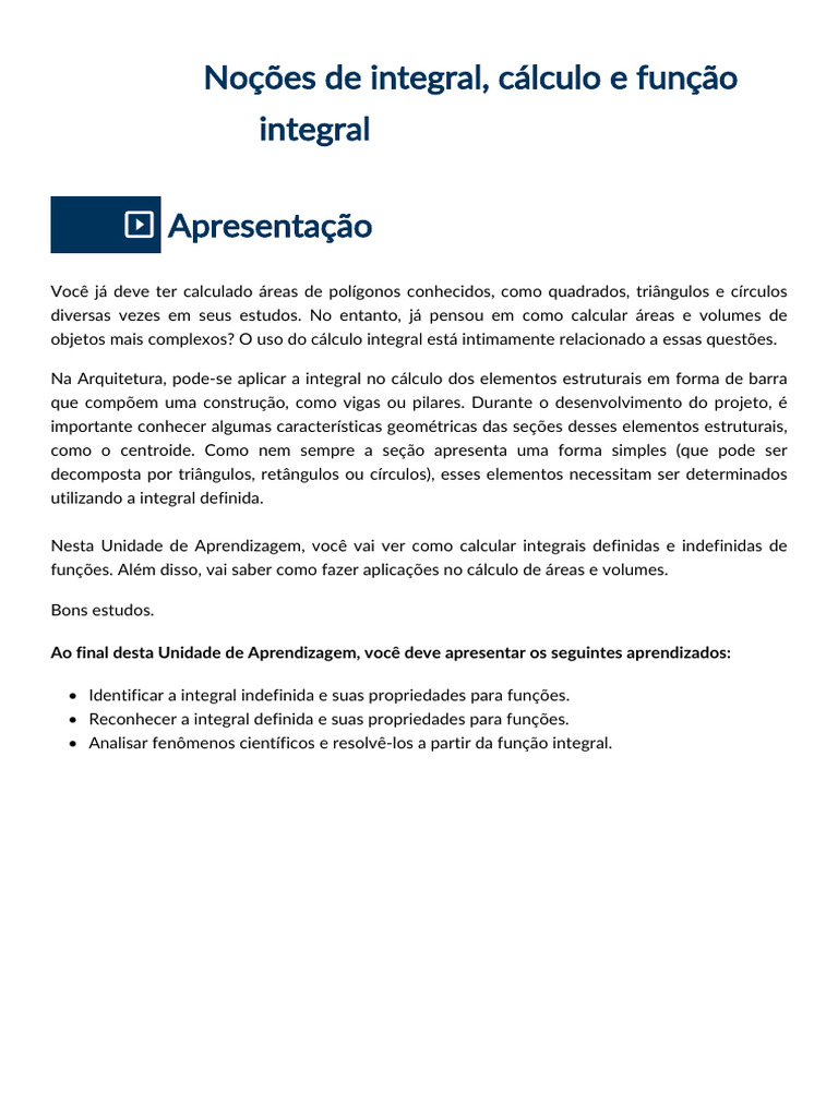 Cálculo de Integrais Definidas e Indefinidas | PDF | Integrante | Cálculo