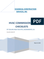 HVAC Commisioning Checklist