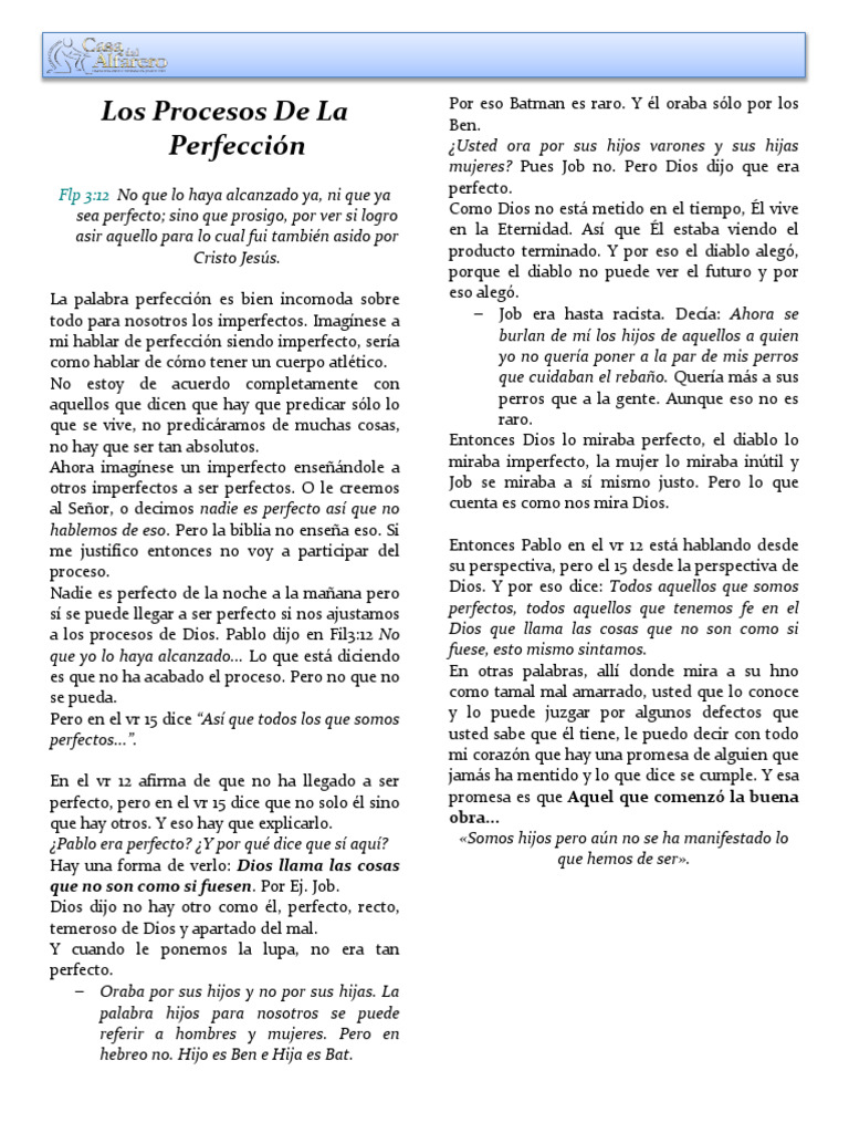Los Procesos de La Perfección | PDF | Teología | Creencia religiosa y ...