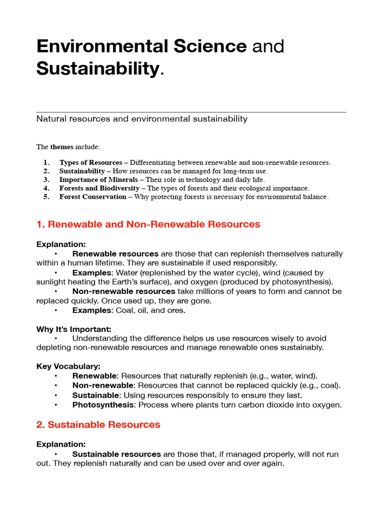 Understanding Environmental Sustainability | PDF | Forests | Habitat ...