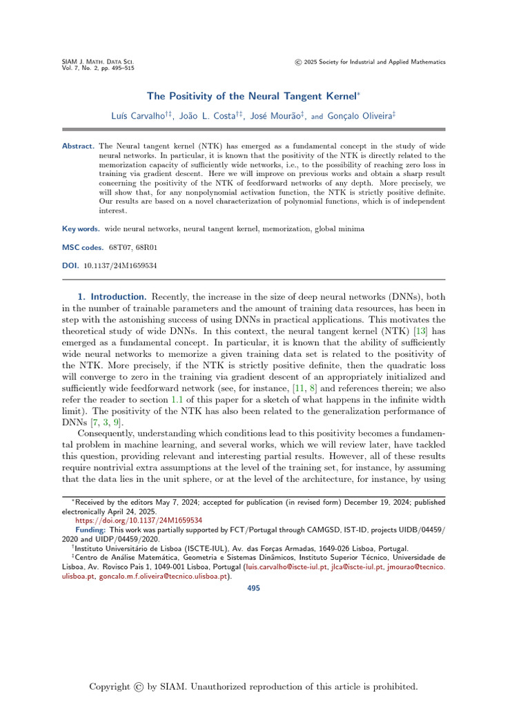 Positivity of Neural Tangent Kernel | PDF | Mathematics | Mathematical ...