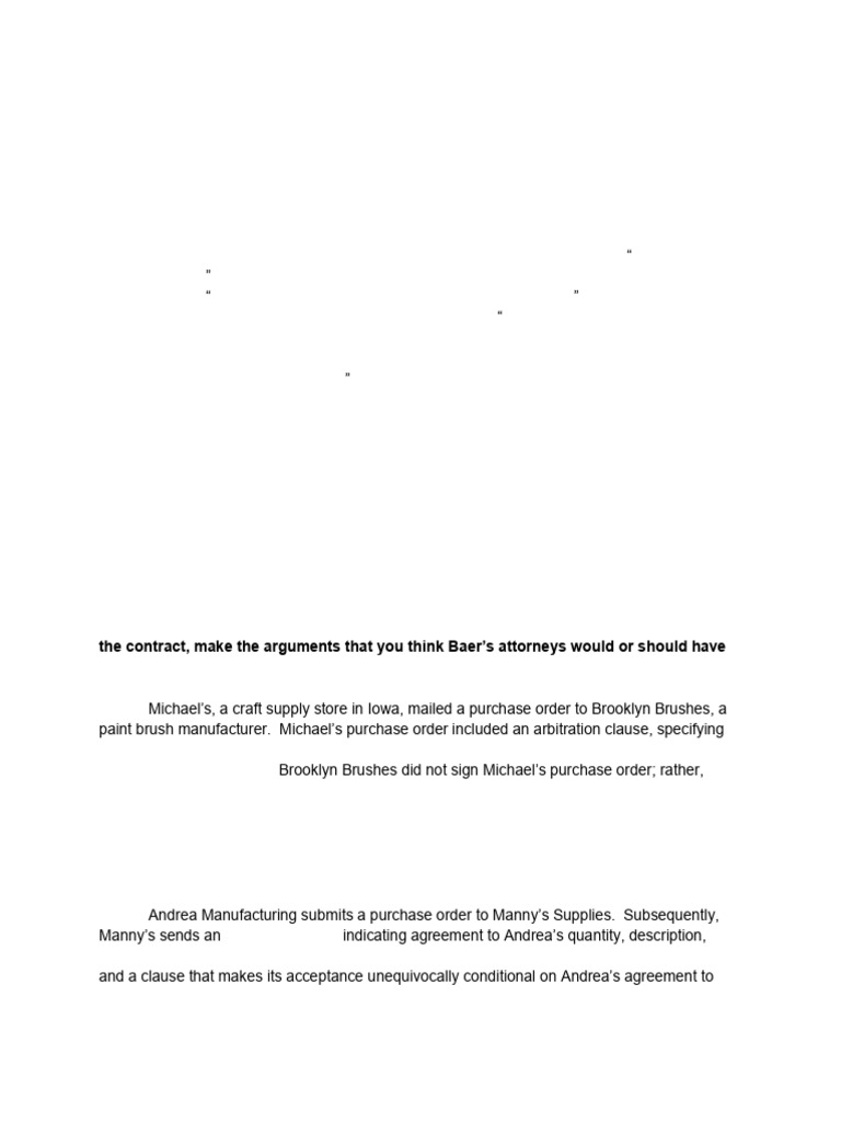Fall 2023 Contracts Problem Set Analysis | PDF | Offer And Acceptance ...