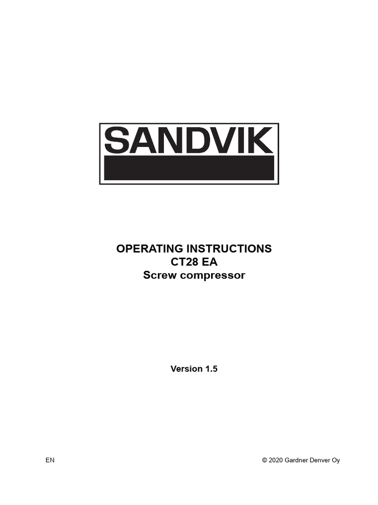 CT28 Screw Compressor Manual | PDF | Valve | Gases