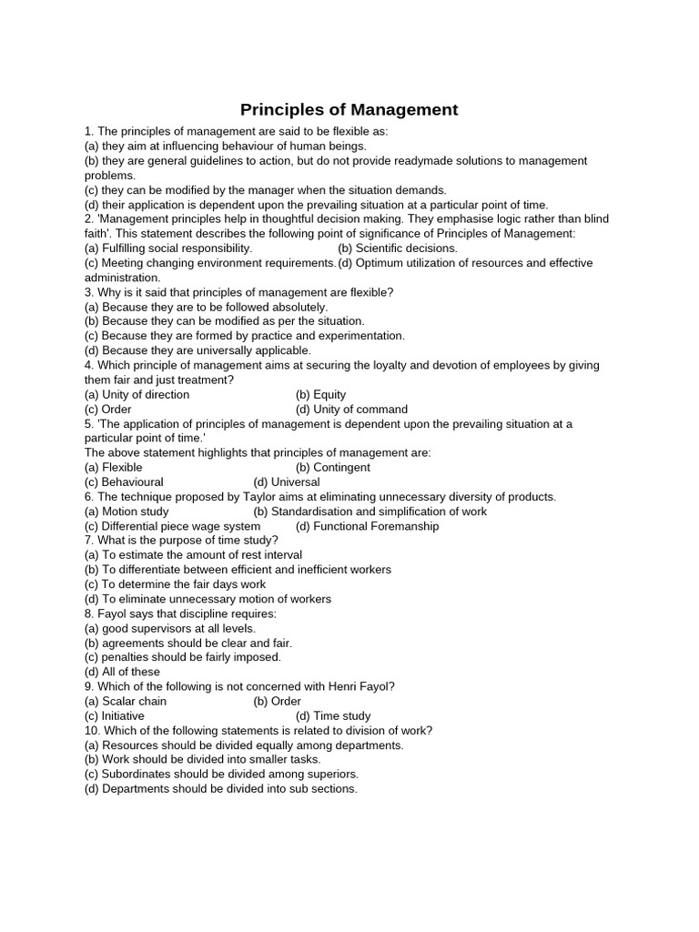 Principles of Management - 1 | PDF | Business | Economies