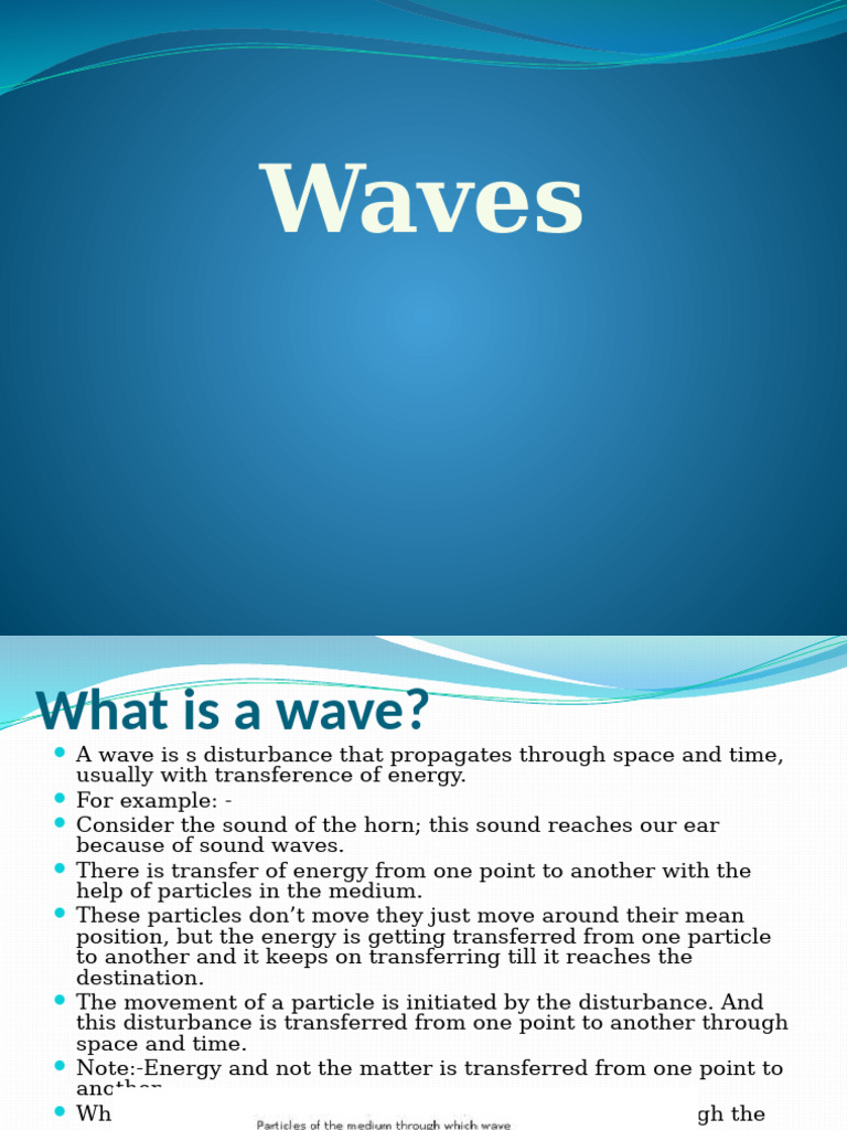 Understanding Waves: Types and Properties | PDF | Waves | Matter
