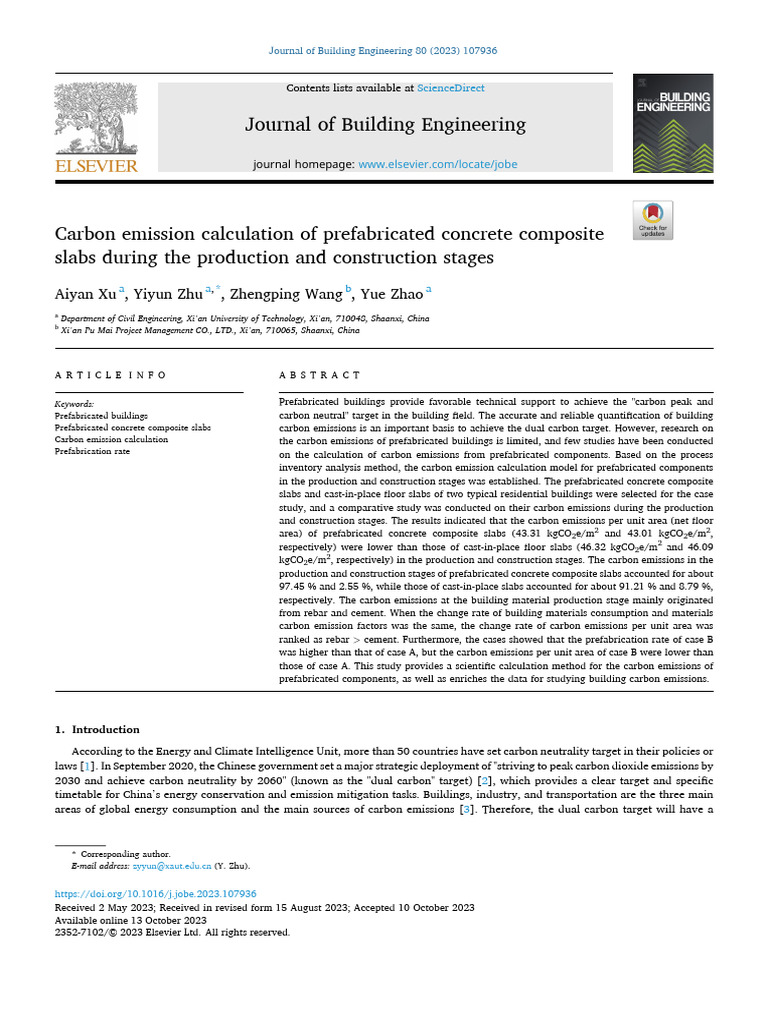 Carbon Emission Calculation of Prefabricated Concrete Co - 2023 ...