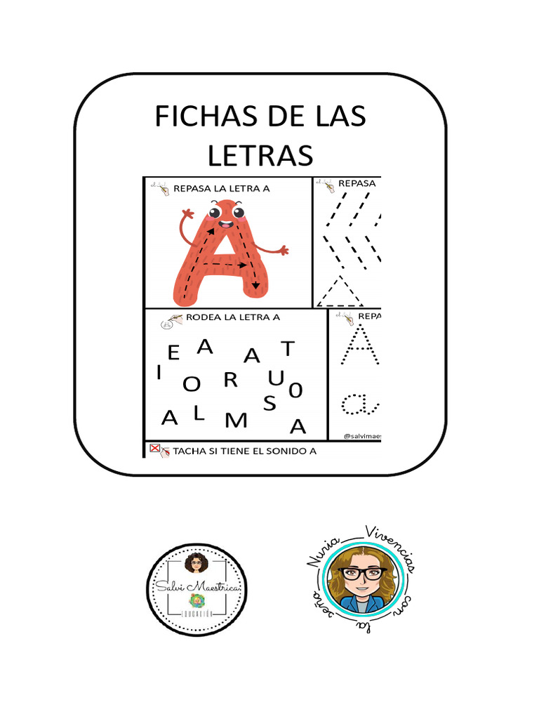 Fichas de repaso de letras y sonidos | PDF