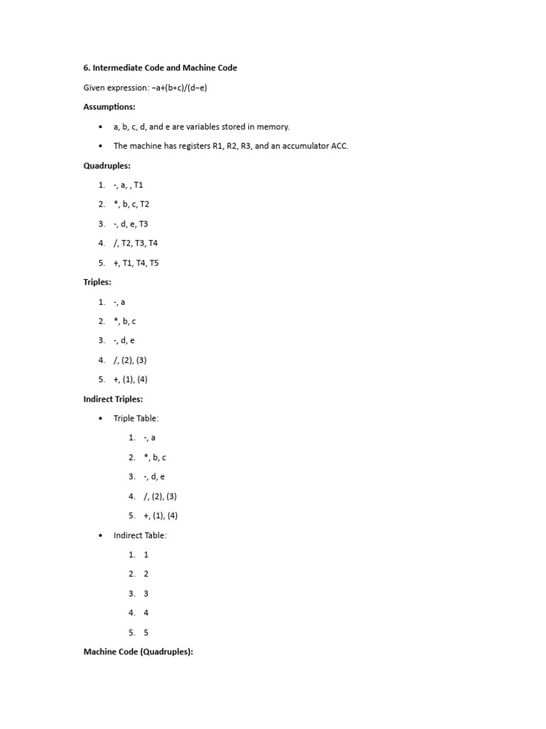 Intermediate Code and Activation Trees | PDF