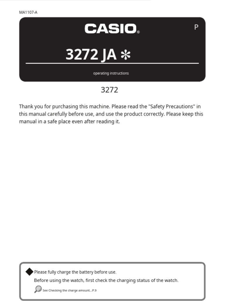 3272 JA Watch Operating Instructions | PDF | Radio | Timer