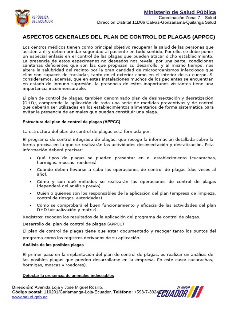 Plan de Control de Plagas de HBC 2024 | PDF | Pesticida | Plaga (organismo)