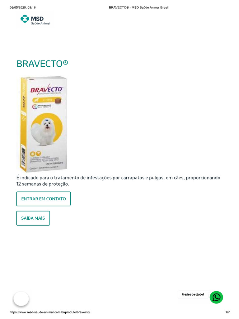 Bravecto Comprimido Cães | PDF