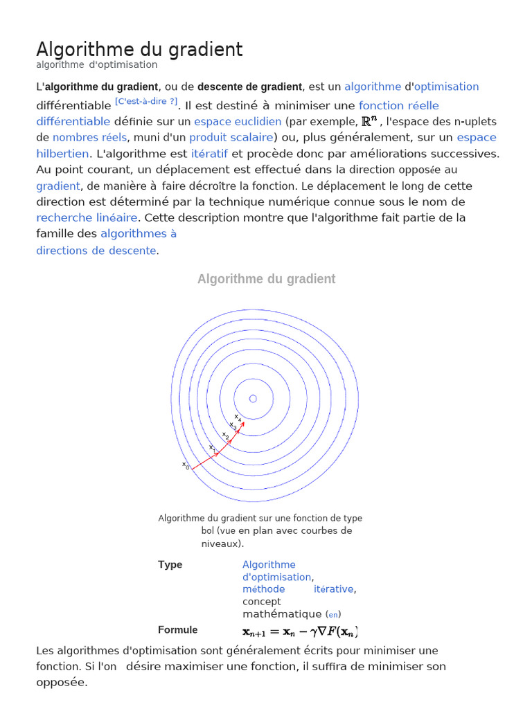 Algorithme de descente de gradient | PDF | Algorithmes | Mathématiques