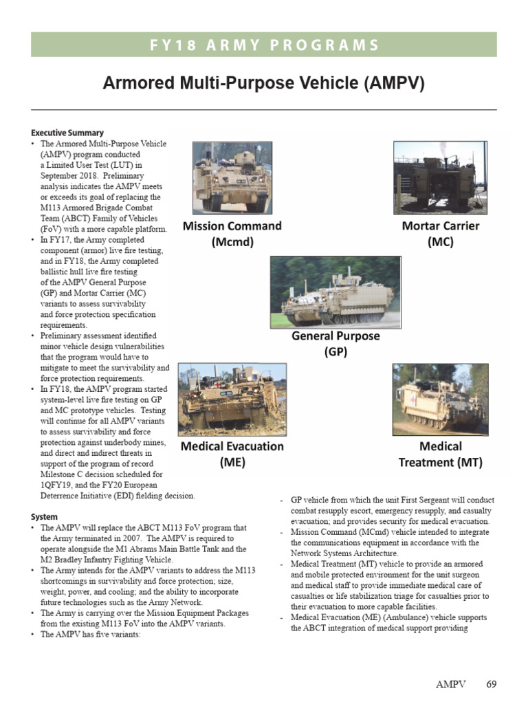 AMPV Program Overview and Testing Results | PDF | Armoured Fighting ...