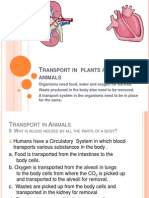 TRANSPORT AND EXCRETION IN ANIMALS AND PLANTS