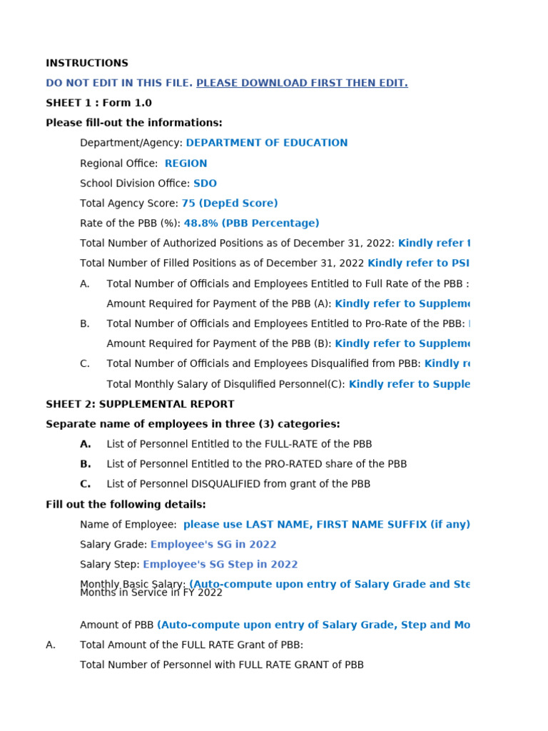 PBB Eligibility Report for DepEd 2022 | PDF