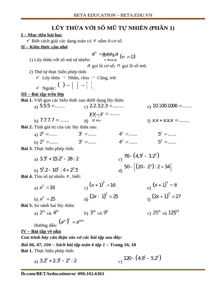 Cs2.6i1.s6.luy Thua Voi So Mu Tu Nhien (P1) - 17-07-2019 | PDF