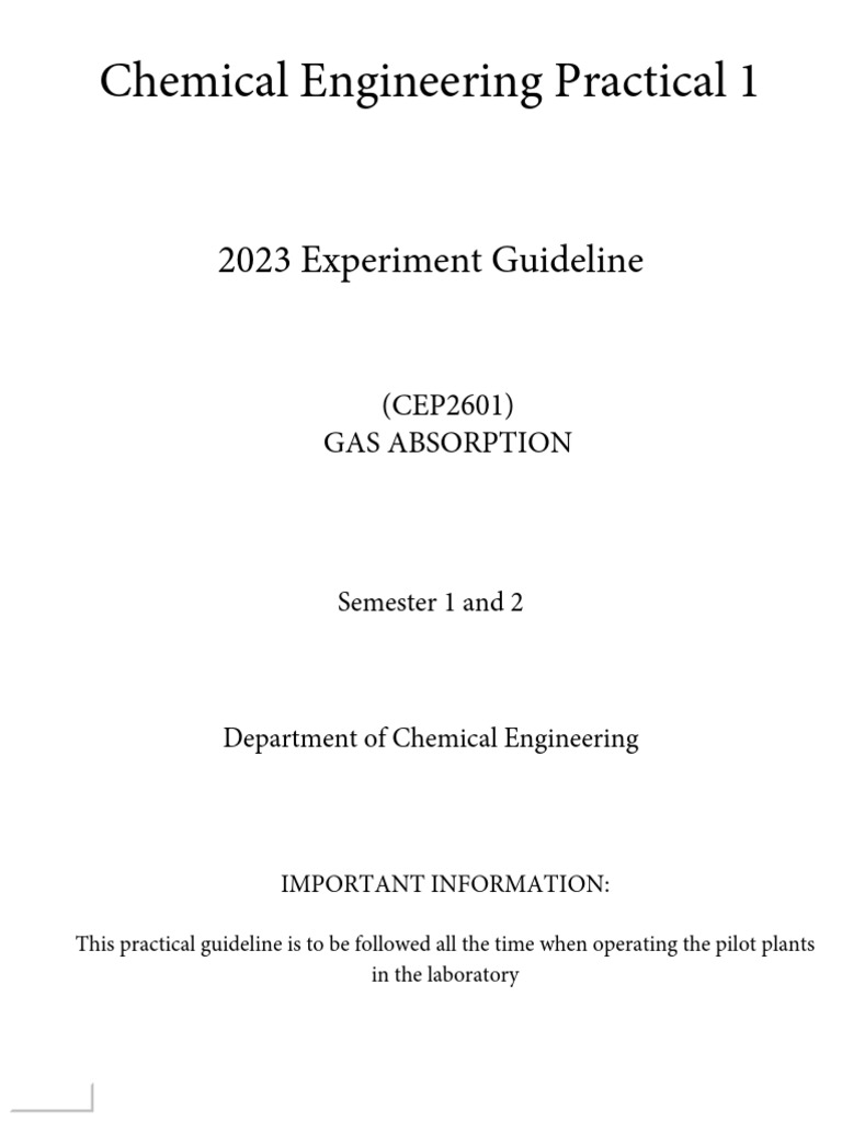 Gas Absorption Experiment Guidelines | PDF | Solubility | Titration