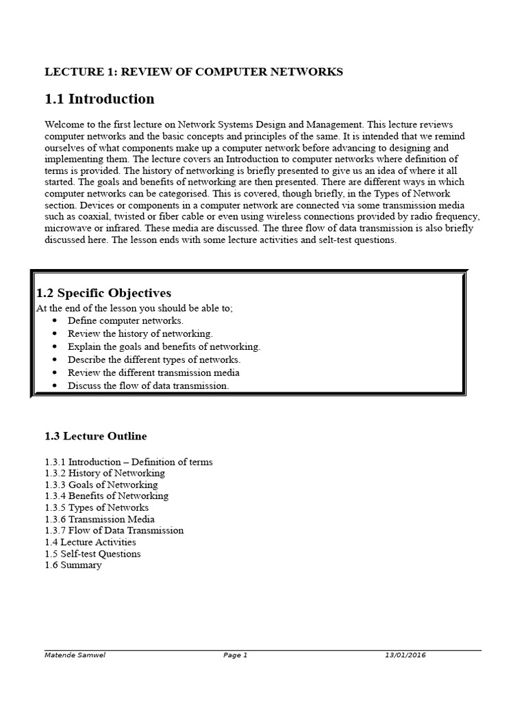 Overview of Computer Networks Basics | PDF | Computer Network | Duplex ...