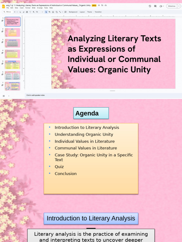 Eng 7 q1 1l Analyzing Literary Texts As Expressions of Individual or ...