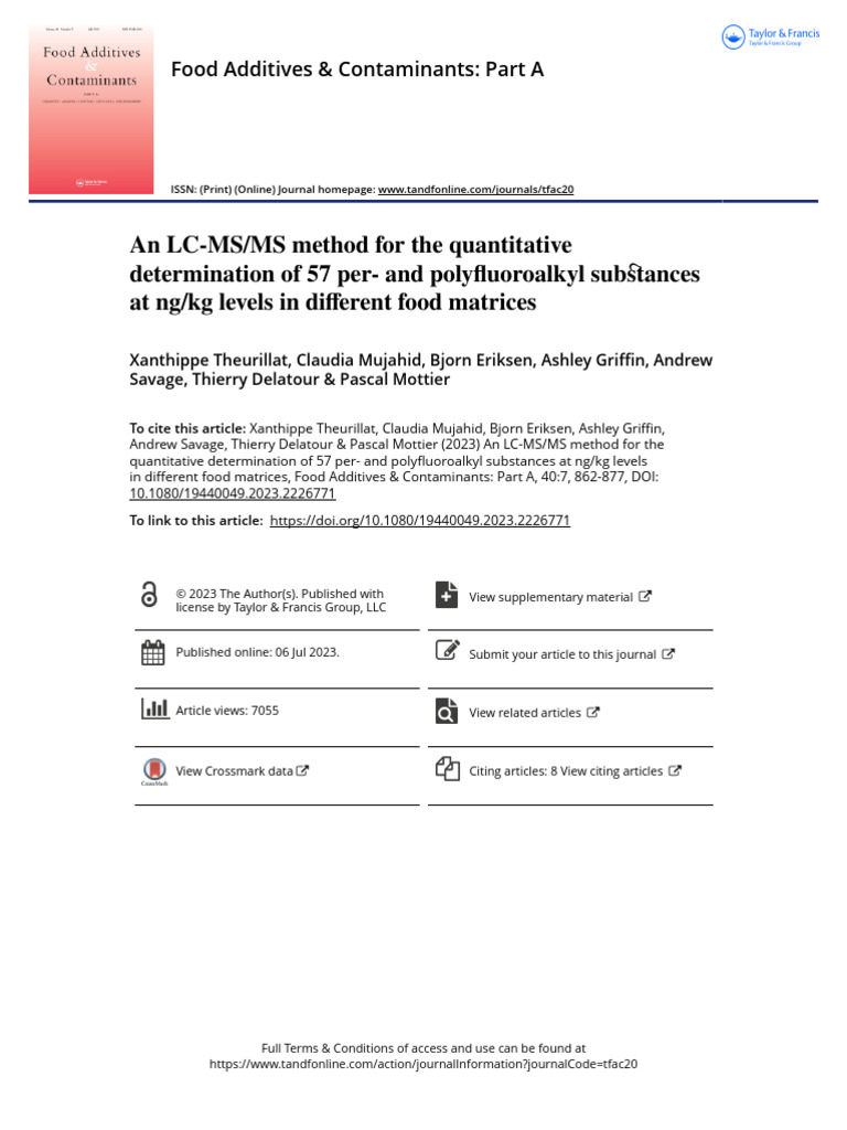 An LC-MS MS Method For The Quantitative Determination of 57 Per - and ...