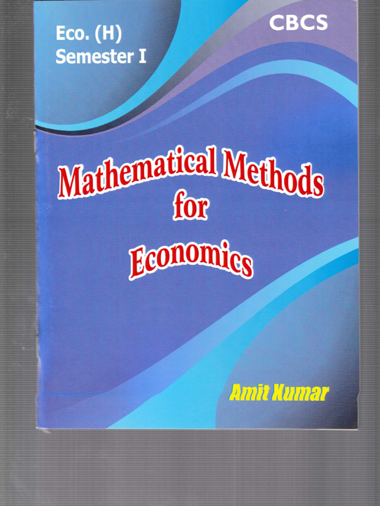Mathematical Methods for Economics Sem 2 | PDF | Function (Mathematics ...