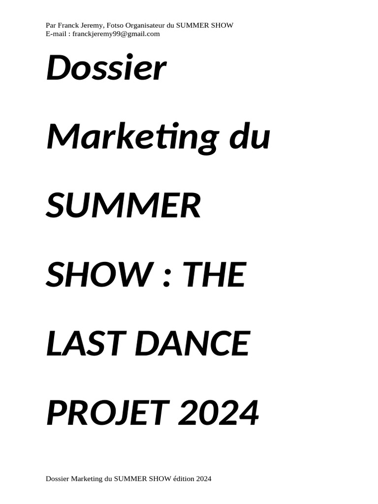 Marketing du Summer Show 2024 | PDF | la communication | Réseautage social