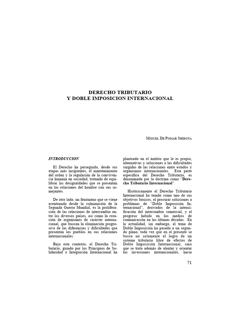 Derecho Tributario y Doble Imposición | PDF | Impuestos | Estado (política)